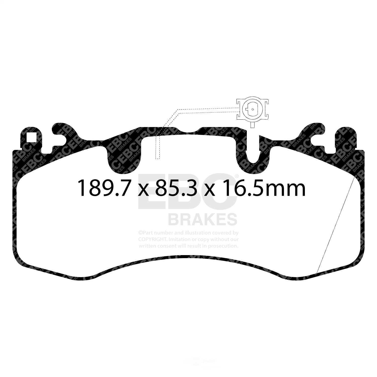 EBC Brakes Yellowstuff 4000 Series Street and Track Brake Pad Set Fits select: 2017-2022 MASERATI LEVANTE, 2016-2022 MASERATI QUATTROPORTE