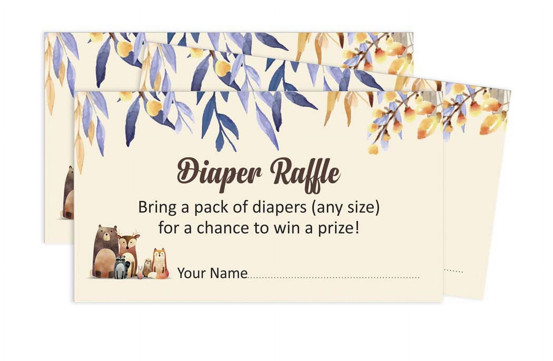 Inkdotpot 30Baby ShowerDiaper Raffle Ticket Lottery Insert Cards Supplies Games For Baby Shower Party Jungle Animals Bring A Pack Of Diapers To Win Favors Gifts And Prizes