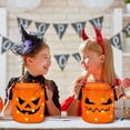 thumbnail image 3 of Halloween LED Light Up Trick Or Treat Bag - 18x12x10 Inch, Polyester, Pumpkin Design, Large Capacity, for Kids, Party Decor, 3 of 3