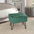 thumbnail image 3 of Home Soft Things Super Soft Faux-Fur Upholstered Stool Ottoman, Eden, 19"x13"x17", 3 of 9