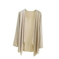 thumbnail image 1 of Japceit Ensembles de Pyjama pour Femmes, Chemisier pour Femmes Uni Décontracté Mode Col Rond Manches Longues Régulières Hauts de Nuit, 1 of 9