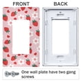 thumbnail image 3 of Yayeee Rocker Switch Wall Plate 3-Gang 6.5"x4.6" Home Decorative Outlet Cover, Pink Floral Strawberry Pattern, 3 of 6