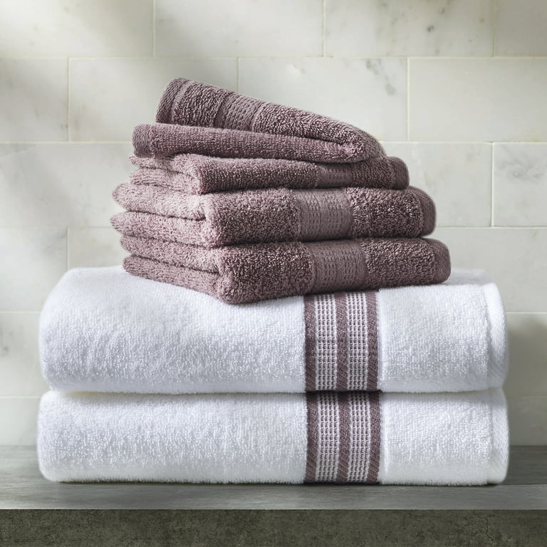 Better Homes & Gardens 6-Piece Bath Towel Set, Solid Purple, Size: 6 Piece Set (Solid)