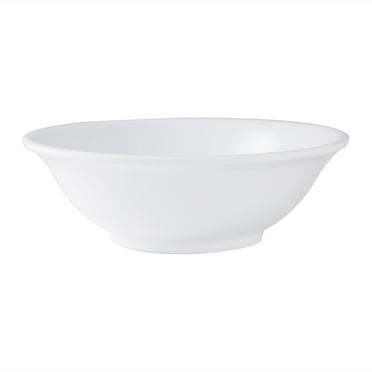 Excellante Nustone white melamine dinnerware collection 7.5 inch - 30 oz rimless bowl, comes in dozen