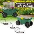 thumbnail image 4 of Pure Garden Rolling Garden Cart with Seat - Storage with Tool Tray (Green), 4 of 11