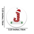 thumbnail image 2 of Ozmmyan Christmas Tree Ornaments Christmas Initial with Red Hat Personalized DIY Christmas 26 Letters Ornaments 3 inch Christmas Decoration Xmas Tree Hanging Decor, 2 of 3