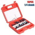 thumbnail image 1 of 15-Piece Woodworking Router Bit Set with 1/4 Inch (6.35mm) Shank - Versatile Carving & Shaping Tools for DIY Enthusiasts & Professionals, Durable High-Quality Construction, Compatible with Multiple, 1 of 5