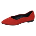 thumbnail image 3 of Ladies Pointed Toe Ballet Flats Retro Suede Upper Slip On Lightweight Barefoot Shoes Comfortable Non Slip Walking Footwear, 3 of 4