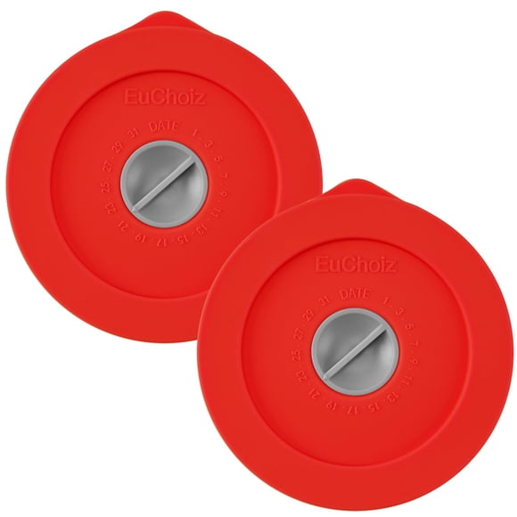 Tapas de silicona de repuesto EuChoiz para Pyrex de 4" - paquete de 2, rojas