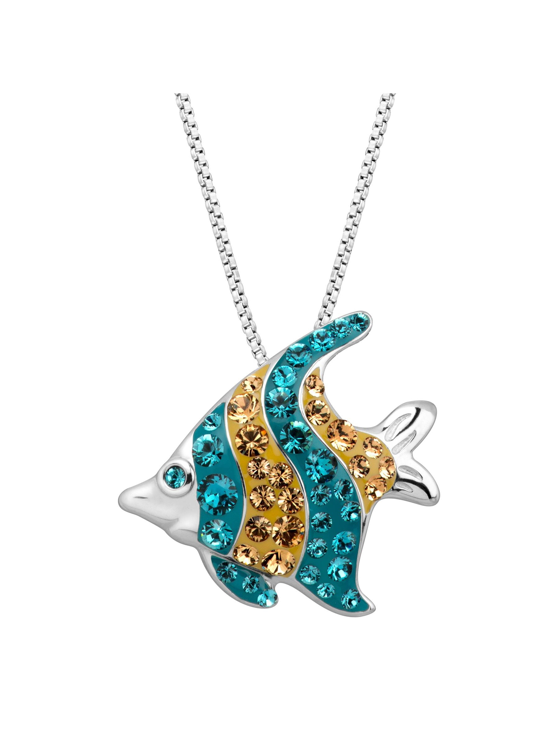 14K Yellow Gold-plated 925 Silver Tropical Angelfish Pendant with 18 Necklace Jewels Obsession Tropical Angelfish Necklace