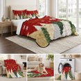 thumbnail image 6 of Quilts King Size Bedding Set, Red Christmas Lightweight Quilted Comforter, Gold Silver Green Pine Trees Snowflake Xmas Soft Reversible Bedspread Coverlet with Pillow Covers for All Season, 96" x 106", 6 of 9