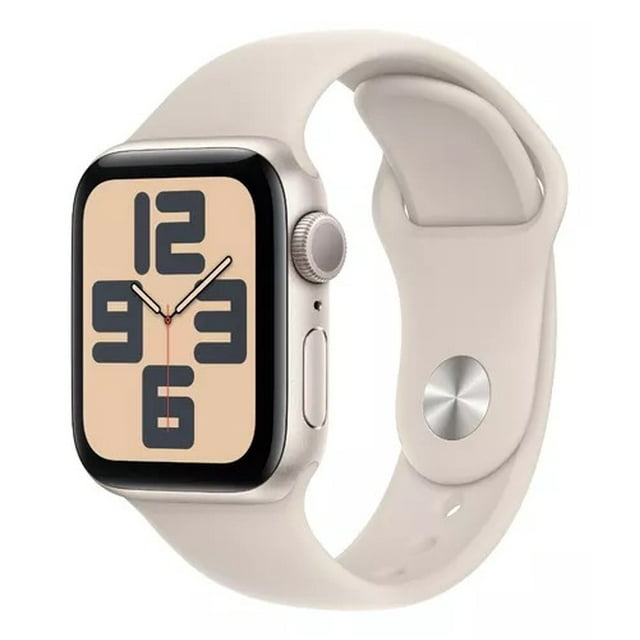 Apple Watch SE GPS (2da Gen) • Caja de aluminio blanco estelar de 40 mm • Correa deportiva blanco estelar - M/L