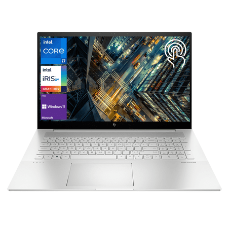 HP ENVY Laptop, 17.3" FHD Touchscreen, Intel Core i7-1260P, 32GB RAM, 2TB SSD, Wi-Fi 6, Backlit KB, SD Card Reader, HDMI, Webcam, Windows 11 Pro, Silver