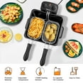thumbnail image 6 of Costway Electric Deep Fryer 5.3 QT/21-Cup Stainless Steel 1700W with Triple Basket Silver, 6 of 13