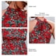 thumbnail image 5 of Vestido Con Cuello Halter Y Lazo En La Espalda Vestido Con Estampado Floral En La Cintura Elástica Vestido Con Cuello Halter En Estampado Floral Vestido Corto Con Cuello Halter En ANGGREK L rojo, 5 of 6
