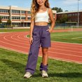thumbnail image 2 of NOLDARES Girls Hiking Cargo Pants Waterproof Convertible Zip-Off Outdoor Kids Baggy Pants(Purple,5-6 Y), 2 of 8