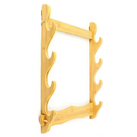 Fichiouy 4-Tier Fishing Rod Rack Vertical Wall Display Storage Shelf for Living Room