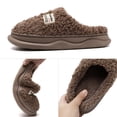 thumbnail image 3 of Yarkasie Slippers for Women Men, Soft Thick Memory Foam Slippers, Fuzzy Bedroom House Shoes Indoor, Brown Size 8.5, 3 of 9