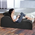 thumbnail image 6 of Avana Luvu Lounger - Elegant Chaise Lounge Chair for Yoga, Exercise, Stretching, Massage and More - High Density Foam Core, Black, 6 of 6