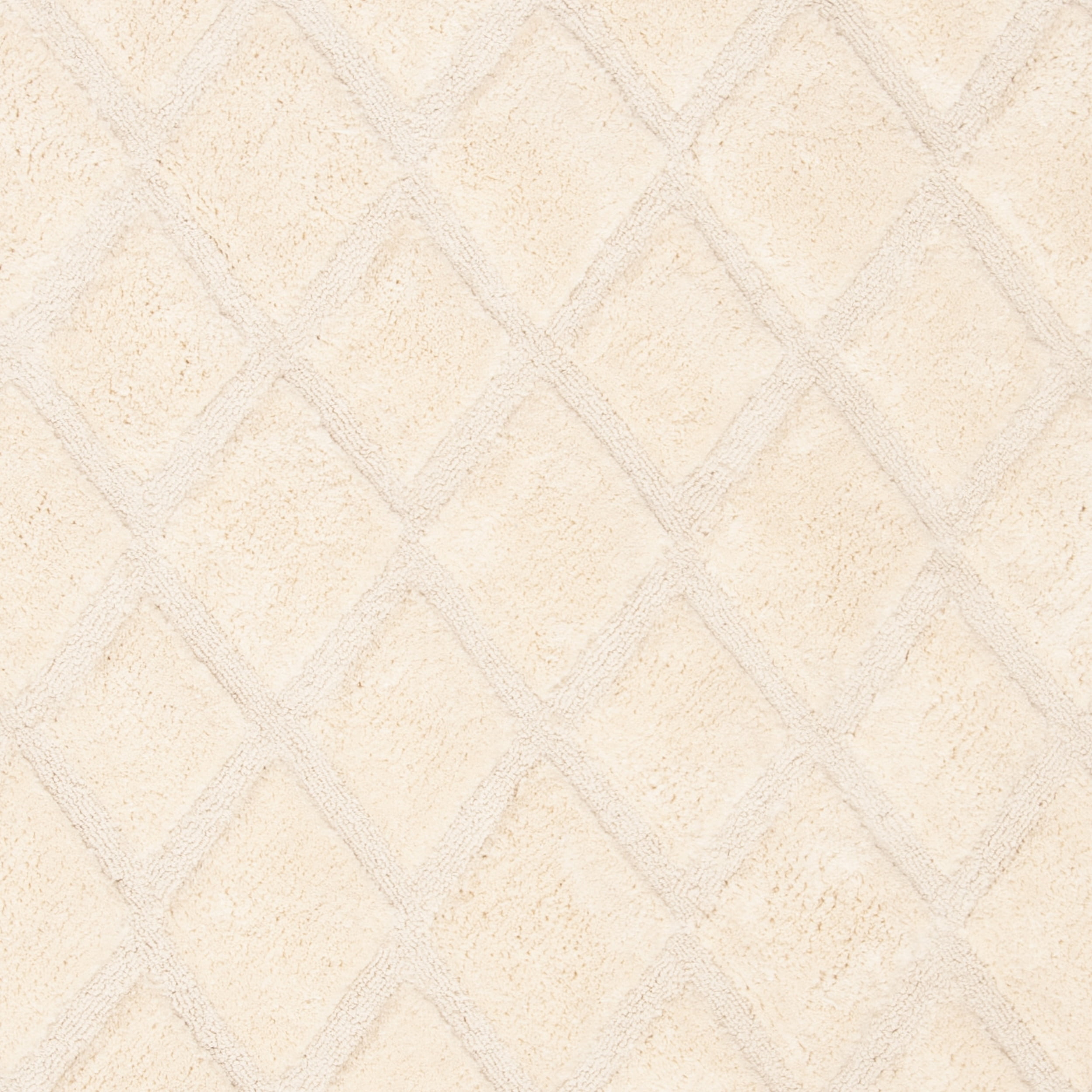 SAFAVIEH Casablanca Rordan Geometric Diamonds Shag Runner Rug, Ivory, 2'3" x 8'