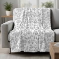 thumbnail image 2 of Boho Gray Flower Blanket Soft Cozy Warm Throw Blanket for Couch, Plush Fuzzy Flannel Fleece Blankets for Sofa, Vintage Farmhouse Leaf Spring Plant Bed Blankets Lightweight Gifts for Women, 30"x40", 2 of 9