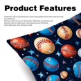 thumbnail image 2 of Baseball Luxurious Velvet Bed Pillow Covers Set - 2 Decorative Throw Pillow Inserts with Unique Patterns - Available in 16x16, 18x18, and 20x20 Inches for Any Occasion, 2 of 6