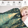 thumbnail image 4 of Warm Blanket Gold and Green Christmas Tree Ultra-Soft Micro Fleece and Warm Cozy Lightweight Throw Blankets Winter Holiday Blanket 50"x60" Throw Size Warm Plush Blankets for All Season Birthday Gift, 4 of 6