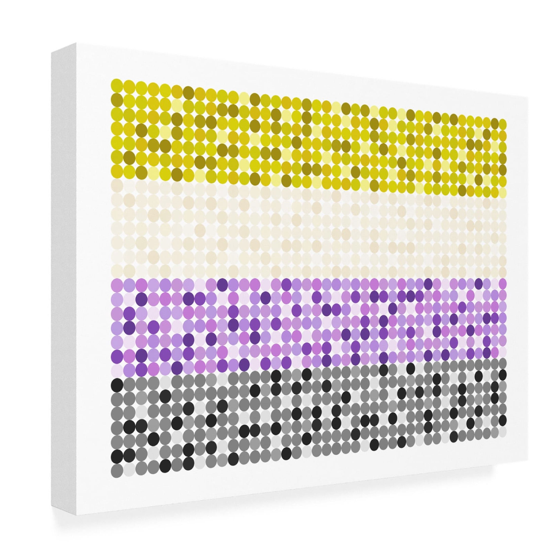 Canvas Wall Art - Tom Quartermaine 'Abstract Circle Non Binary Pride Flag' Wall Art for Living Room, Bedroom, or Office Décor by Trademark Fine Art - 32 x 24 Inches