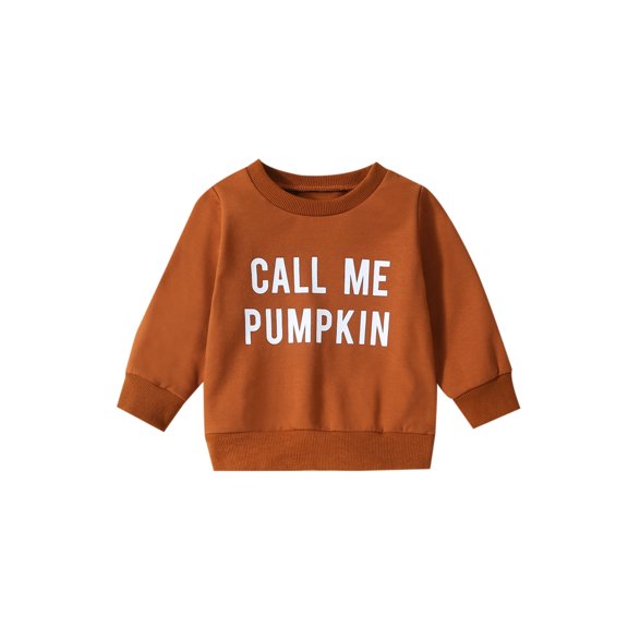 LMLYSoH Baby Halloween Sweatshirt Letter Print Round Neck Long Sleeve Pullovers Autumn Tops for Toddler Cute Clothes