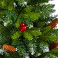 thumbnail image 5 of Nearly Natural 56" Snow Tipped Spruce Artificial Christmas Tree with Frosted Berries and Pinecones, Prelit with Clear LED Lights, 5 of 6