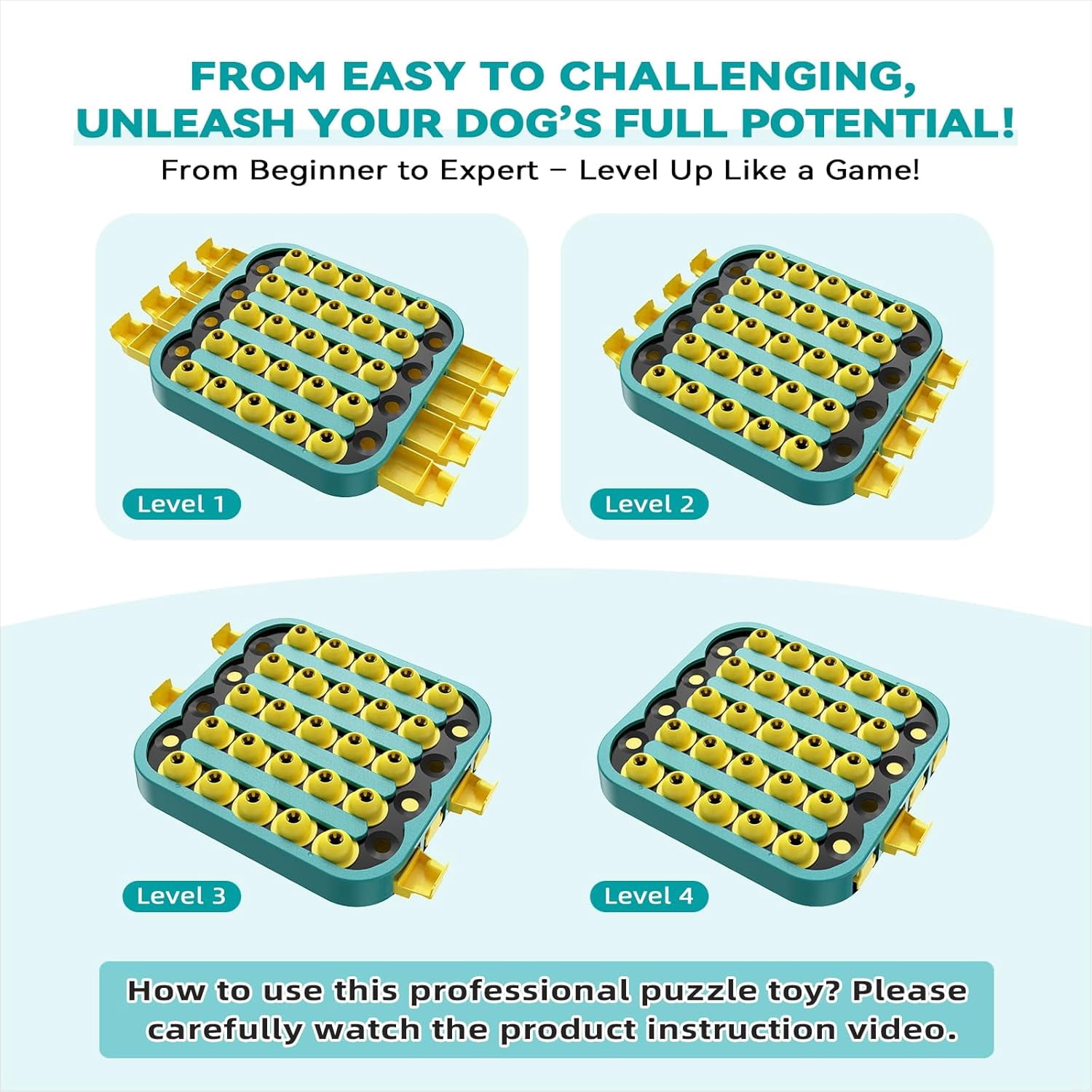 KADTC Dog Puzzle Toy, Extra-Large Size, 4 Levels of Step-by-Step Challenge, Beginner to Export, Slow Feeder & Mental Stimulation for Smart Dogs Enrichment Toys