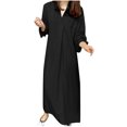 thumbnail image 2 of Gspmoly Robes d'Été, Robe Décontractée pour Femmes de Printemps et d'Été à Col en V en Coton et Lin Uni avec Poches à Manches Longues, Robes de Soirée pour Femmes en Liquidation, 2 of 7