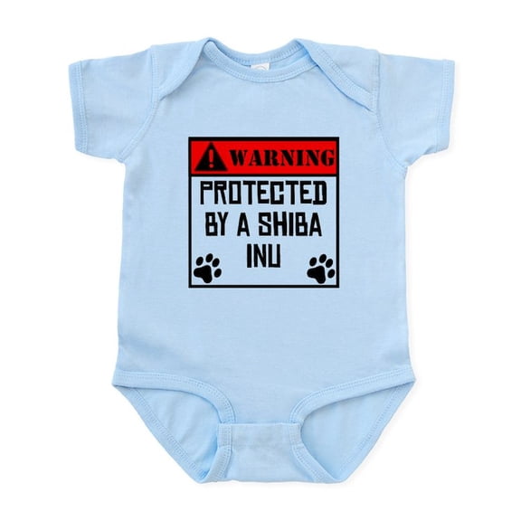 CafePress - Protected By A Shiba Inu Body Suit - Baby Light Bodysuit, Size Newborn - 24 Months