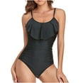 thumbnail image 2 of Women Swimsuit Clearance One Piece,AXXD Front Crossover Shaping Body Plus Size U Neck Sexy Tie Criss Striped Printed Elegant One-Piece String Triangle Bikini Sets, 2 of 4