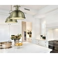 thumbnail image 6 of Yep by Golden Lighting Duncan 1-light 14in Rod Hung Pendant in Aged Brass and White shade, 6 of 7