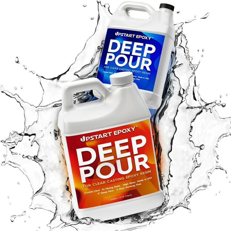 Deep Pour Epoxy Resin 0.75 Gallon, 2 to 4 inch Depth Clear Epoxy Resin Kit with Mixer, Bubble Free, Low Odor 2:1 Casting Resin for Table Top, Countert