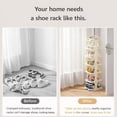thumbnail image 5 of Multi-Layer Space-Saving Shoe Rack, Slim Multi Tier Vertical Shoe Racks, Detachable Dustproof Shoes Storage for Small & Narrow Spaces, Corner, Bathroom, Living Room Entryway (6-Tier), 5 of 7