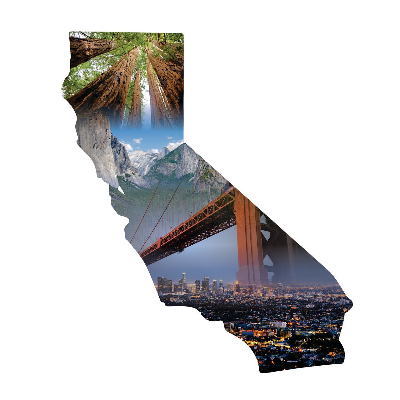 Precision Metal Art California Silhouette Metal Laser Cut Wall Art with