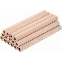 20Pcs 5.9x0.6 Inch Hollow Wood Sticks Round Wooden Dowel Rods with 0.3 Inch/8mm Hole Unfinished Beech Wood Rods Natural Wood Round Rods Wood Sticks for DIY Crafts Arts Projects Tan