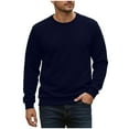thumbnail image 4 of VBTAPA Men's Crewneck Sweatshirts Loose Casual Hoodless Pullover Long Sleeve with Pockets Navy S, 4 of 8