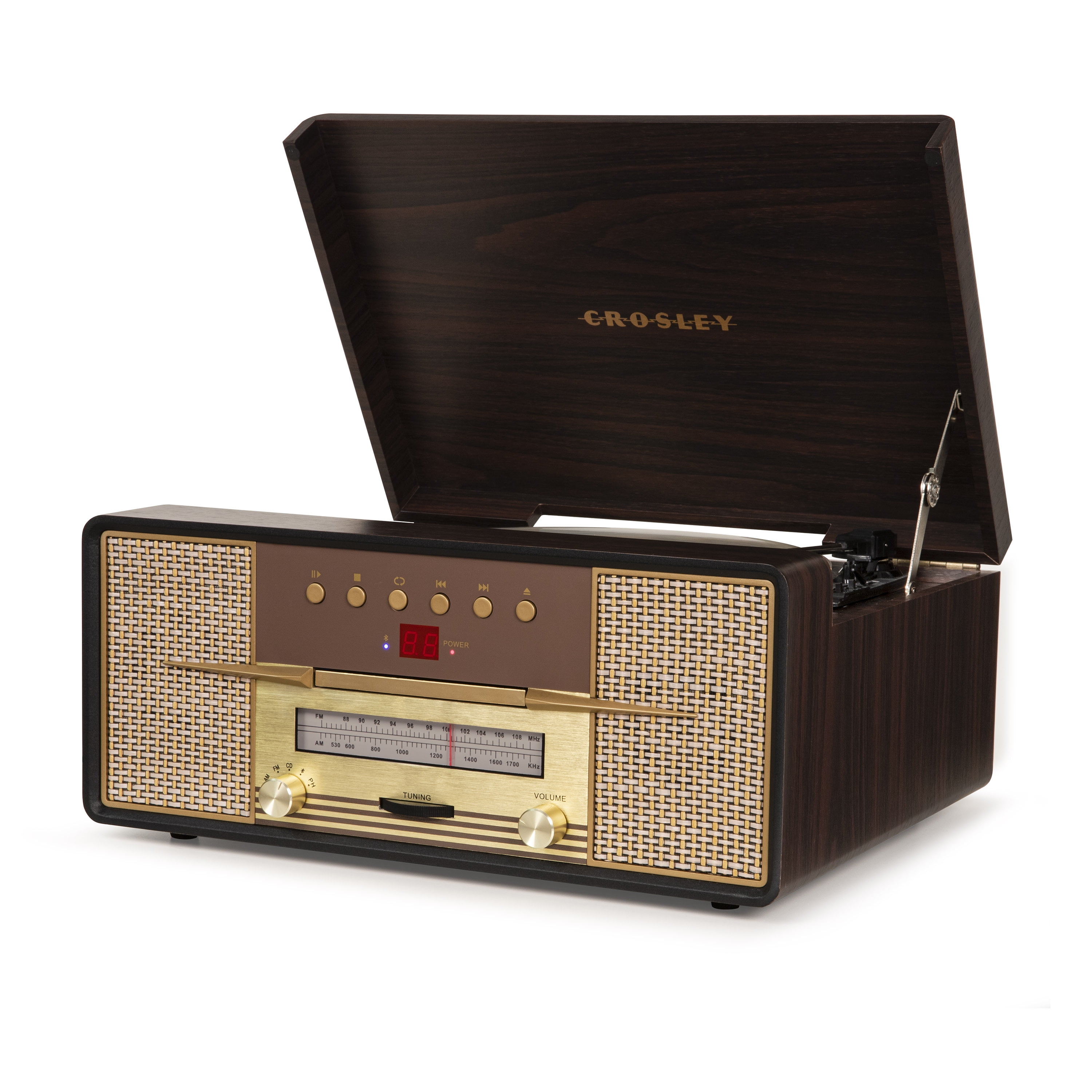 Crosley Rhapsody Vinyl Record Player with Speakers and Wireless Bluetooth - Audio Turntables