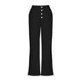 thumbnail image 6 of Lenpel Capri Pants for Women Dressy Casual Elastic High Waisted Cropped Wide Leg Pants Loose Lounge Travel Trousers with Pockets, 6 of 6