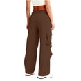 thumbnail image 4 of Diufon Cargo Sweatpants for Women Casual Drawstring High Waisted Wide Leg Baggy Pants with Multi-Pockets, 4 of 8