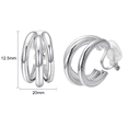thumbnail image 4 of Yoursfs Silver 3 Row Earrings for Women Clip On Platinum Plated Non Pierced Ears Earring, 4 of 6