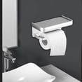 thumbnail image 2 of Soporte higiénico Macarena con estante Adhesivo para Baño plata, 2 of 7
