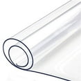 thumbnail image 2 of Clear Tablecloth Top Protector Vinyl Plastic Wipeable Table Cloth Protective Cover Clear Desk Blotter Mat Pvc Cloths Console Countertop Bar Dining Tabletop Liner Furniture Pad Waterproof 42 X 120 Inch, 2 of 4