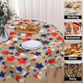 thumbnail image 6 of Fourth of July Tablecloth Round 60 Inch Independence Day Patriotic Decoration Outdoor Table Cloth Memorial Day American Fag Table Cover for Dining Kitchen Holiday Party Picnic Indoor Home Decor, 6 of 6