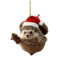 thumbnail image 2 of DAMAI Forest Animal Acorn Ornaments With Christmas Hat Berry Pinecone, 2026 New Cozy Woodland Animal Christmas Tree Decor, 2D Flat Acrylic Pine Cone Animal Hanging Pendants for Xmas Nature Lovers, 2 of 5