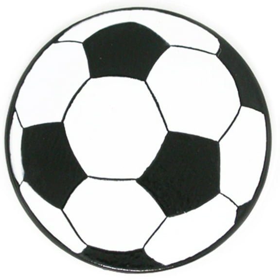PinMart's Black and White Soccer Ball Sports Enamel Lapel Pin