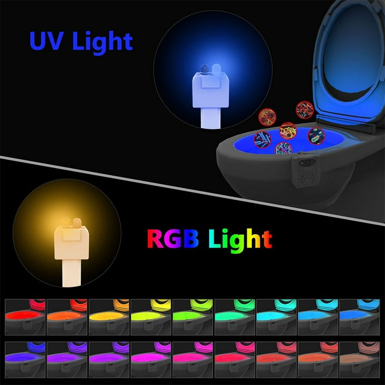 2-Packs] Vintar 16-Color Motion Sensor LED Toilet Night Light